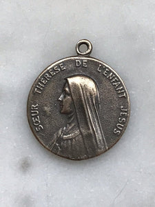 Saint Therese Medal - Bronze or Sterling Silver - Antique Reproduction 1294