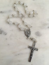 Load image into Gallery viewer, Saint Therese Chaplet - Rosary Chaplet - Moonstone Gemstones - Roses Crucifix - Sterling Silver
