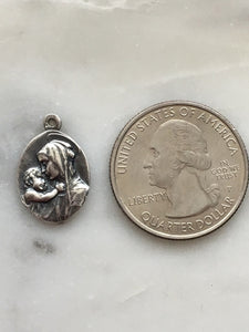 Madonna and Child - Sterling Silver Medal - Virgin - Mary - Mother of God Pendant