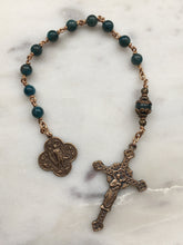 Load image into Gallery viewer, Apatite Pocket Rosary - Saint Raphael - Bronze - Single Decade Rosary
