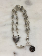 Load image into Gallery viewer, Beautiful All Sterling Labradorite Wire-wrapped Rosary Bracelet Sterling medals
