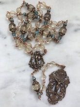 Load image into Gallery viewer, Saint Michael Chaplet - Wire wrapped - Lemon Quartz and Citrine Gemstones - Bronze - St. Michael and Angels Crucifix
