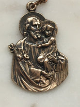 Load image into Gallery viewer, Saint Joseph Single Decade Rosary - Tiger eye and Bronze - Lilies Crucifix - Tenner
