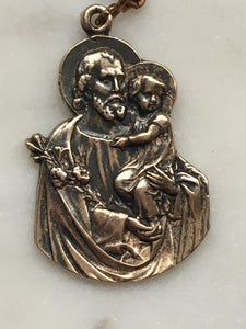 Saint Joseph Single Decade Rosary - Tiger eye and Bronze - Lilies Crucifix - Tenner