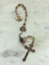 Load image into Gallery viewer, Pocket Servite Rosary - Labradorite - Bronze - Seven Sorrows Chaplet - Our Lady of Sorrows
