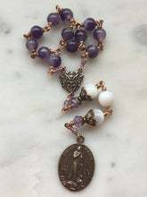 Load image into Gallery viewer, Stella Maris Chaplet - Bronze - Amethyst and Shell Mother of Pearl
