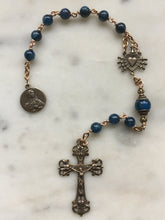 Load image into Gallery viewer, Pocket Servite Rosary - Kyanite - Bronze - Seven Sorrows Chaplet - Our Lady of Sorrows CeCeAgnes
