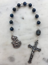 Load image into Gallery viewer, Saint Joseph Tenner - Blue Kyanite Gemstone Rosary - Argentium and Sterling Silver - Single Decade Rosary
