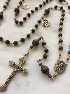 Bronzite Rosary - Bronze Medals - Pardon Crucifix