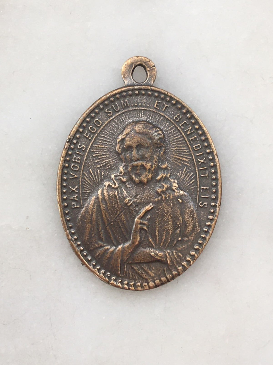 Medal - Jesus, Mary and Joseph - Bronze or Sterling Silver - Antique Reproduction 1565