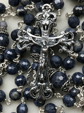 Load image into Gallery viewer, Brilliant Sapphire Gemstone Rosary - Sterling Silver
