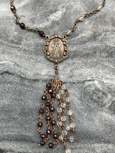 Load image into Gallery viewer, Divine Mercy Beaded Tassel Neckace, Gemstones and Bronze
