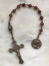 Load image into Gallery viewer, Joan of Arc Rosary - Copper Quartz and Bronze - One Decade Rosary - Pocket Rosary
