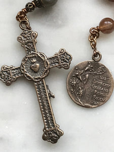 Joan of Arc Rosary - Copper Quartz and Bronze - One Decade Rosary - Pocket Rosary