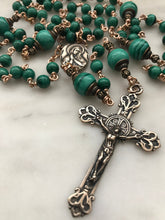 Load image into Gallery viewer, Beautiful Green Malachite Rosary - Bronze
