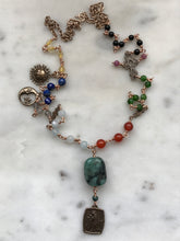 Load image into Gallery viewer, Canticle of the Sun Necklace - Saint Francis - Solid Bronze - Multi-Gemstone
