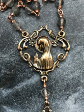 Load image into Gallery viewer, Praying Madonna Necklace - Solid Bronze - Virgin Mary - Labradorite
