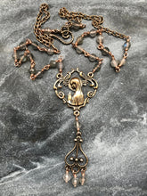 Load image into Gallery viewer, Praying Madonna Necklace - Solid Bronze - Virgin Mary - Labradorite
