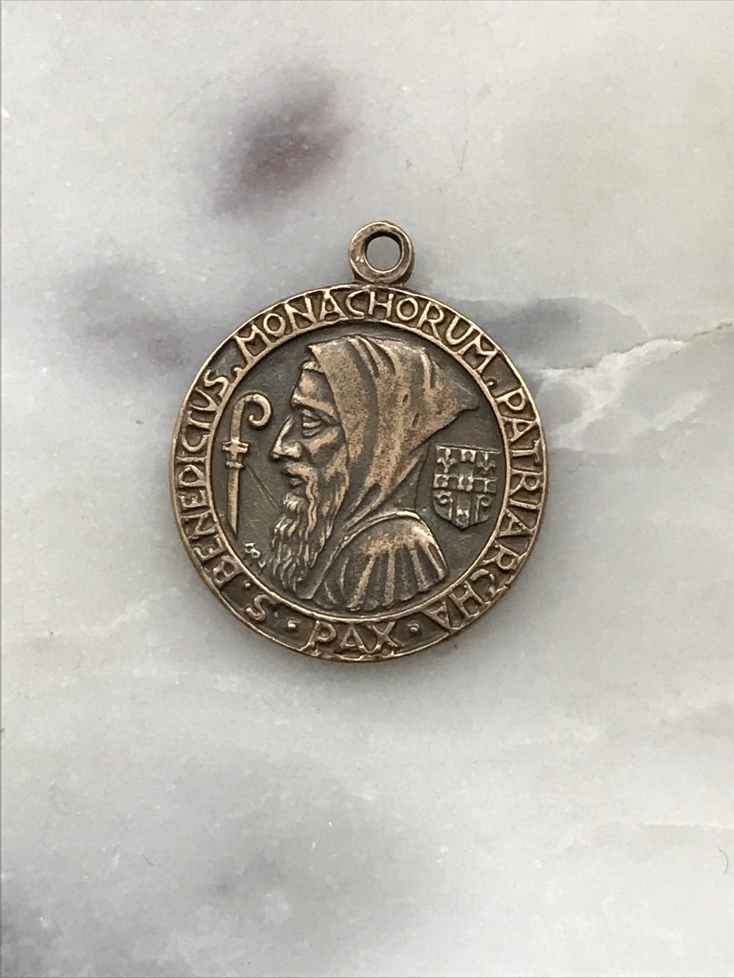 Medal - Saint Benedict - Bronze or Sterling Silver - Antique Reproduction 1384