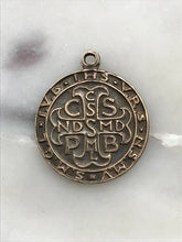 Load image into Gallery viewer, Medal - Saint Benedict - Bronze or Sterling Silver - Antique Reproduction 1384
