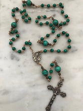 Load image into Gallery viewer, Beautiful Green Malachite Rosary - Bronze
