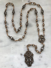 Load image into Gallery viewer, St. Michael Chaplet - Bronze - Topaz Crystals - Angels Crucifix
