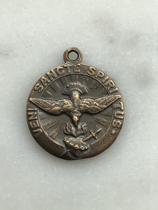 Holy Spirit Medal - Sacred Heart - Bronze or Sterling Silver - Antique Reproduction 1336