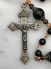 Load image into Gallery viewer, Black Onyx Rosary - Bronze Medals - Pardon Crucifix

