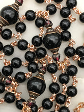 Load image into Gallery viewer, Black Onyx Rosary - Bronze Medals - Pardon Crucifix
