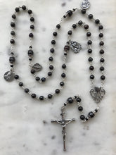 Load image into Gallery viewer, Sterling Silver Rosary - Sugilite Gemstones - Saint Michael - OL of Sorrows CeCeAgnes
