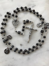 Load image into Gallery viewer, Sterling Silver Rosary - Sugilite Gemstones - Saint Michael - OL of Sorrows CeCeAgnes

