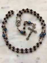 Load image into Gallery viewer, Sorrowful Mother Rosary - Garnet and Kyanite Gemstones and Solid Bronze - Pardon Crucifix CeCeAgnes
