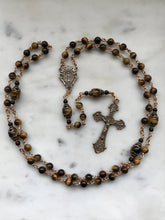 Load image into Gallery viewer, Heirloom Rosary - Yellow Tiger Eye Gemstones and Bronze
