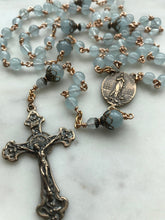 Load image into Gallery viewer, Aquamarine Rosary - Bronze - Stella Maris Center
