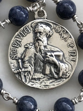 Load image into Gallery viewer, Sterling Pocket Rosary - Saint Peter and Paul - Sapphire - Beautiful Crucifix - One Single Decade Rosary
