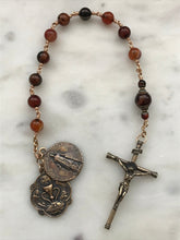Load image into Gallery viewer, Saint Lawrence Single Decade Rosary - Sardonyx and Bronze - Spanish Tenner CeCeAgnes
