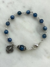 Load image into Gallery viewer, Blue Kyanite Rosary Bracelet - All Sterling - Wire-wrapped CeCeAgnes
