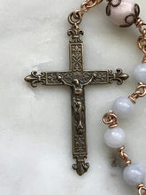 Load image into Gallery viewer, Joan of Arc Rosary - Aquamarine and Bronze - One Decade Rosary - Pocket Rosary CeCeAgnes

