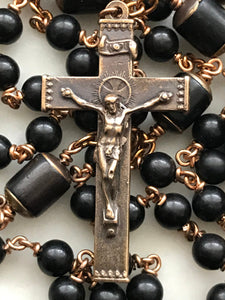 Saint Joan of Arc Rosary - Ebony Wood and Bronze