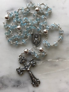 Blue Topaz Rosary - Sterling Silver CeCeAgnes