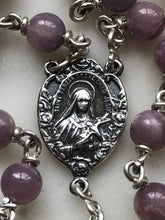 Load image into Gallery viewer, Saint Therese Chaplet - Ruby Gemstones - Roses Crucifix - Sterling Silver CeCeAgnes
