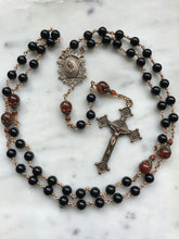 Load image into Gallery viewer, Large Black Onyx Rosary - Bronze Medals CeCeAgnes
