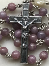 Load image into Gallery viewer, Saint Therese Chaplet - Ruby Gemstones - Roses Crucifix - Sterling Silver CeCeAgnes
