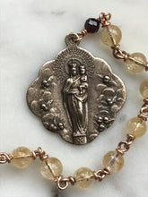 Load image into Gallery viewer, Saint James Pocket Rosary - Our Lady of the Pillar - Citrine and Bronze CeCeAgnes

