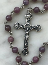 Load image into Gallery viewer, Saint Andrew Chaplet - Ruby Gemstones - Roses Crucifix - Sterling Silver - Christmas Novena CeCeAgnes
