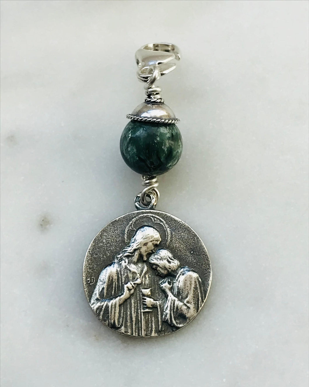 Holy Communion - Saint John Bag Charm - Zipper Pull - All Sterling Silver CeCeAgnes