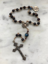 Load image into Gallery viewer, Combination One Decade Rosary and Seven Sorrows Chaplet - Garnet and Bronze CeCeAgnes
