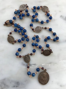 Seven Sorrows Chaplet - Bronze Rosary - Servite - Blue Kyanite CeCeAgnes