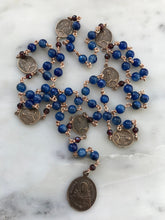 Load image into Gallery viewer, Seven Sorrows Chaplet - Bronze Rosary - Servite - Blue Kyanite CeCeAgnes
