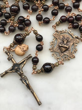 Load image into Gallery viewer, Sacred Heart Rosary - Garnet and Bronze CeCeAgnes
